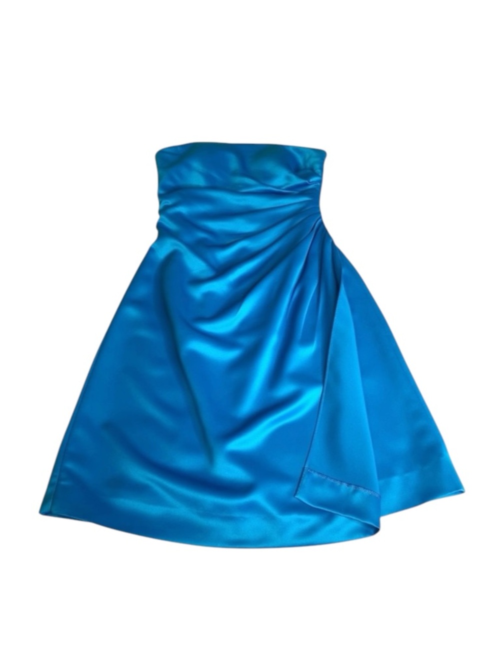 Bill Levkoff ᪥ Sateen Strapless Formal Cocktail Mini Dress ᪥ Aegean Blue ᪥ 6 - Picture 8 of 16